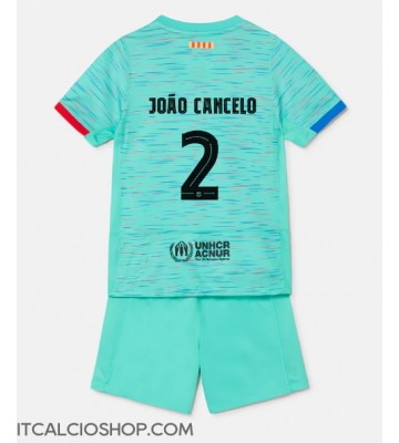 Barcelona Joao Cancelo #2 Terza Maglia Bambino 2023-24 Manica Corta (+ Pantaloni corti)